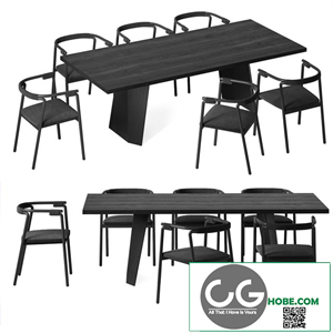 Wedge table and Rivulet chair. living divani.