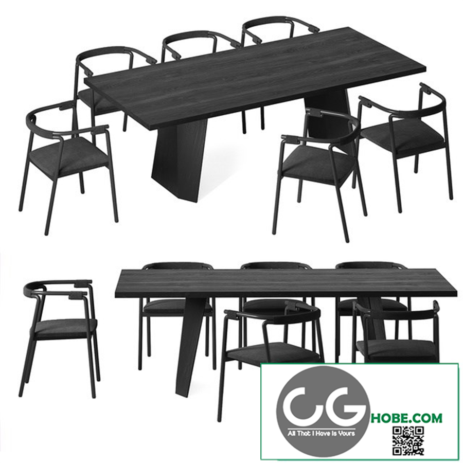 Wedge table and Rivulet chair. living divani.