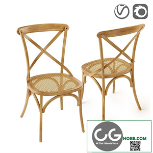 Chair in oak and wicker Cedak