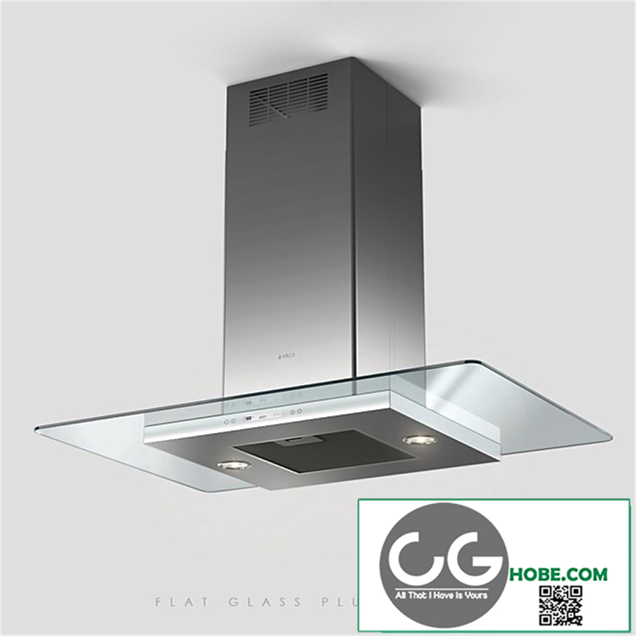 Elica flat glass plus island