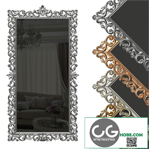 Floor mirror in a carved frame (baguette)