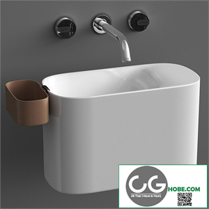 Wall mounted Korakril Ptit handrinse basin & Graff Mod plus faucet