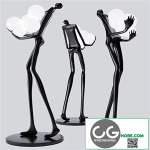 Floor Lamp Man Baloons Black