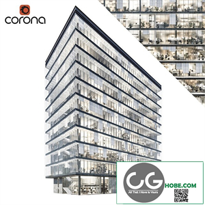 Modern office building 04 | night + interiors