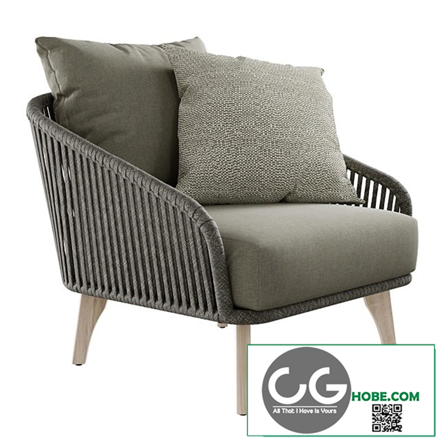 Outdoor garden wicker woven armchair 4so Santander chair