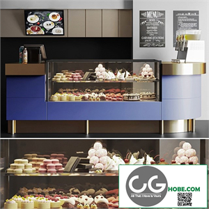 Confectionery shop with desserts and sweets 4. Cafe