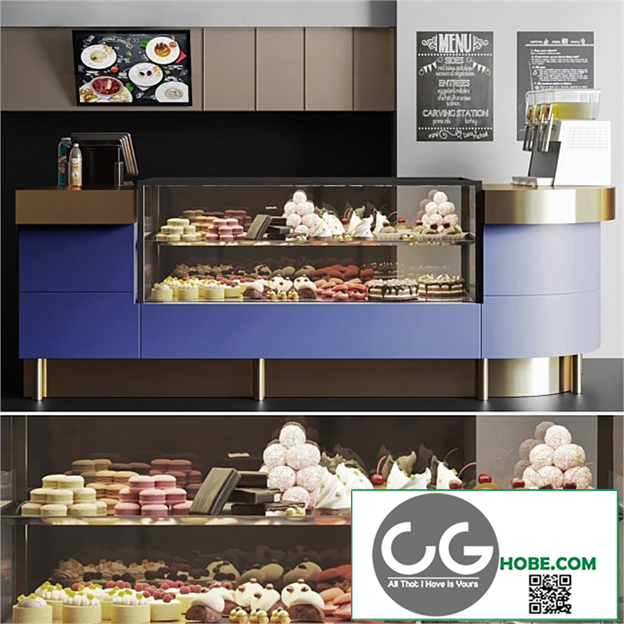 Confectionery shop with desserts and sweets 4. Cafe