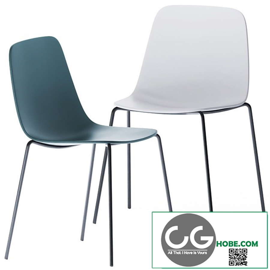 Maarten Plastic Four Legs Chair by Viccarbe