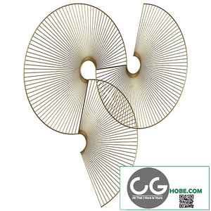 Wall decoration Venertia gold 63,5 x 61 cm