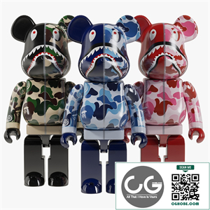Bearbrick / Bape ABC Camo Shark