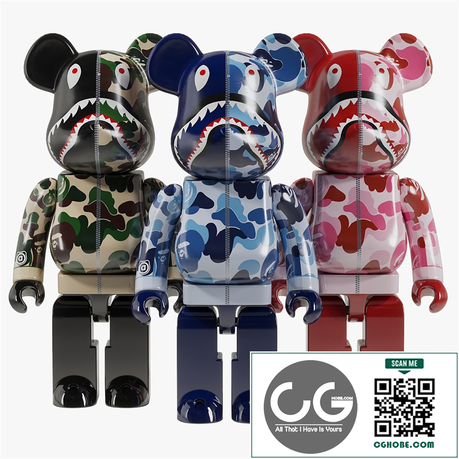 Bearbrick / Bape ABC Camo Shark