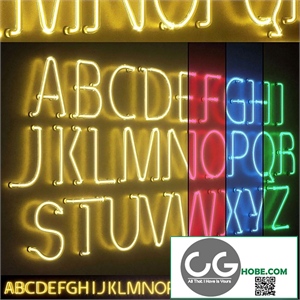 Light modules. Set 25. Neon Alphabet