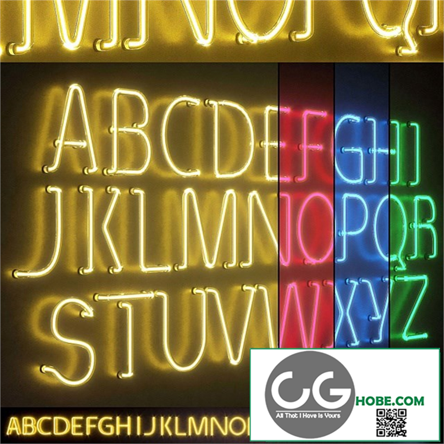 Light modules. Set 25. Neon Alphabet