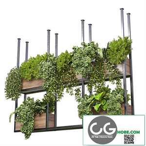 collection Outdoor plants hanging pot wood bax vase 07