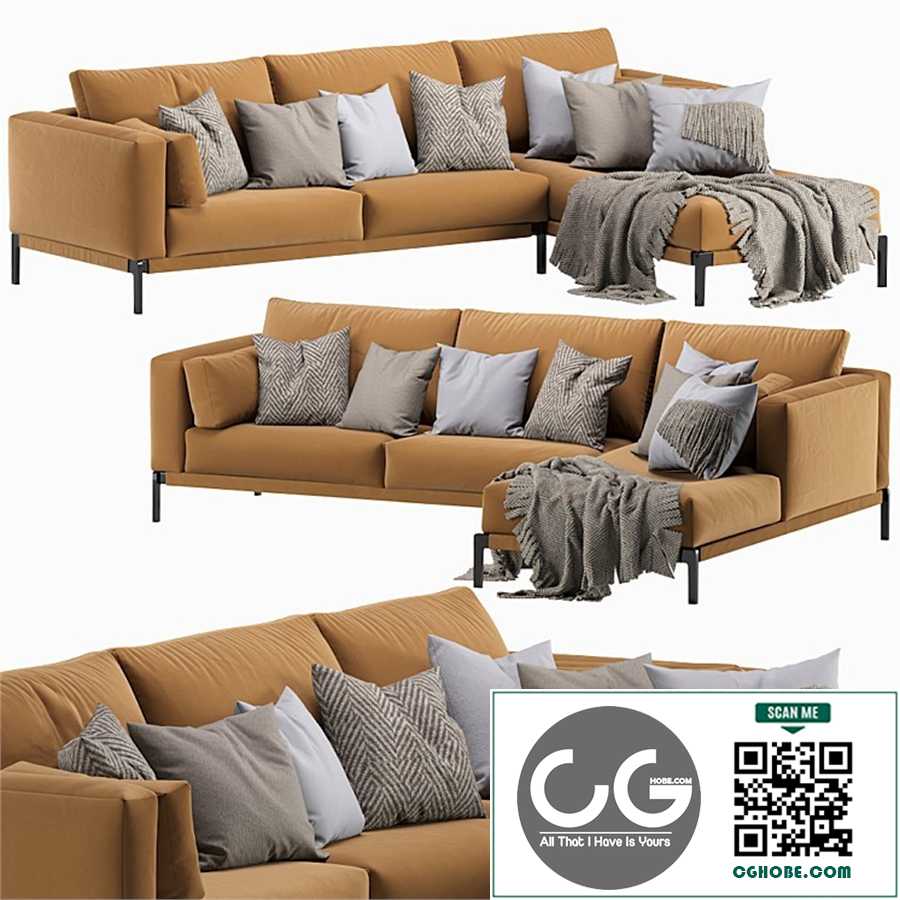 Flexform Romeo Chaise Longue Sofa