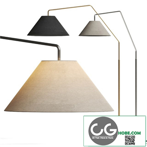 West Elm Sculptural Overarching Fabric Cone Floor Lamps
