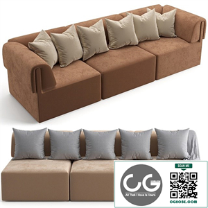 Gubi Wonder sofa 3 seater with, without armrest