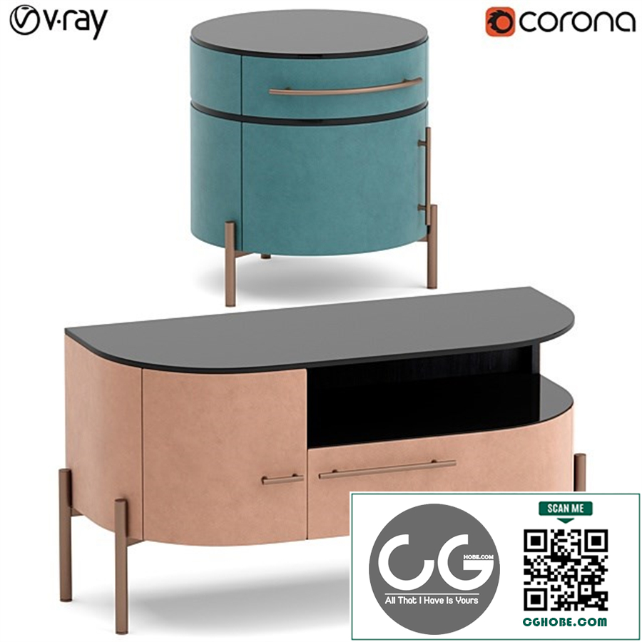 Baxter Plisse small tables