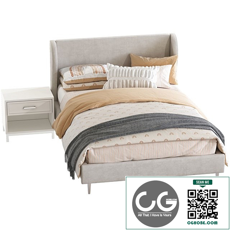 Bed Wren Wingback Upholstered Bed