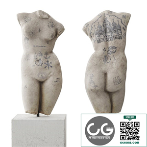 Venus tattoo torso sculpture