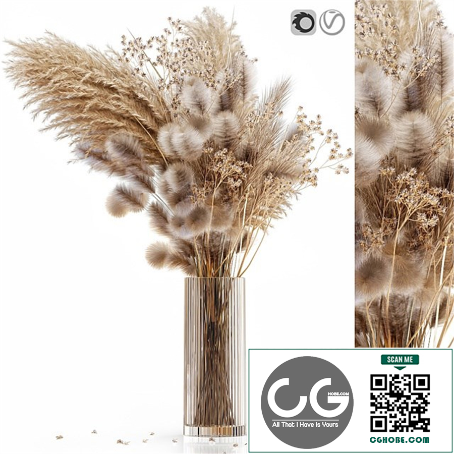 Dry flowers in modern vase 3