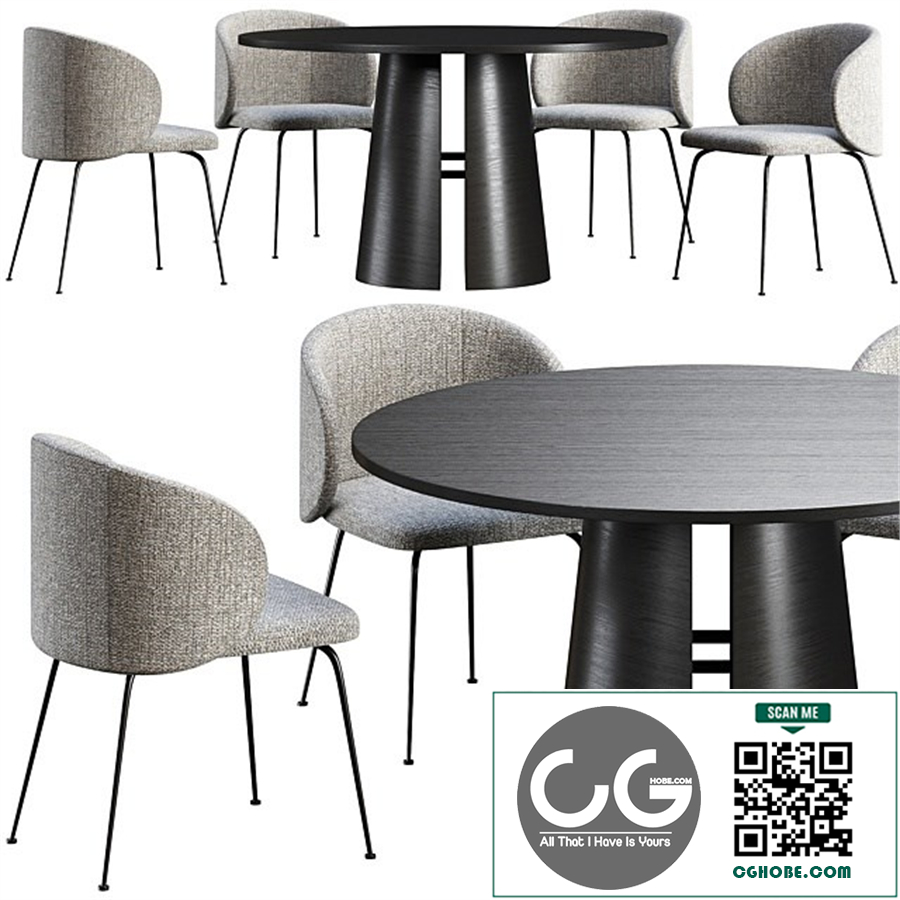 Dining table Teulat Cep + chair La Forma Minna