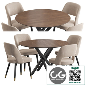 Ritz table Hudson stool dining set