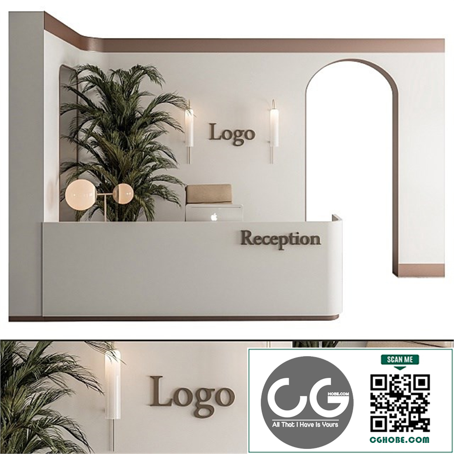 Reception Desk and Wall Decoration - Office Set 239