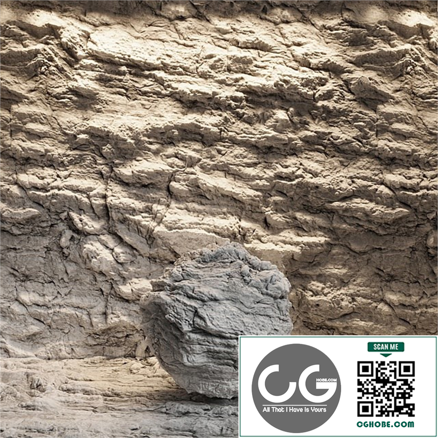 Rock in the interior. Rock material