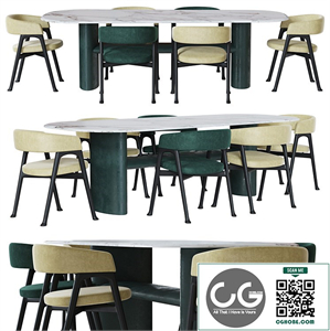 Baxter Corinne chair and Baxter Ellipse table