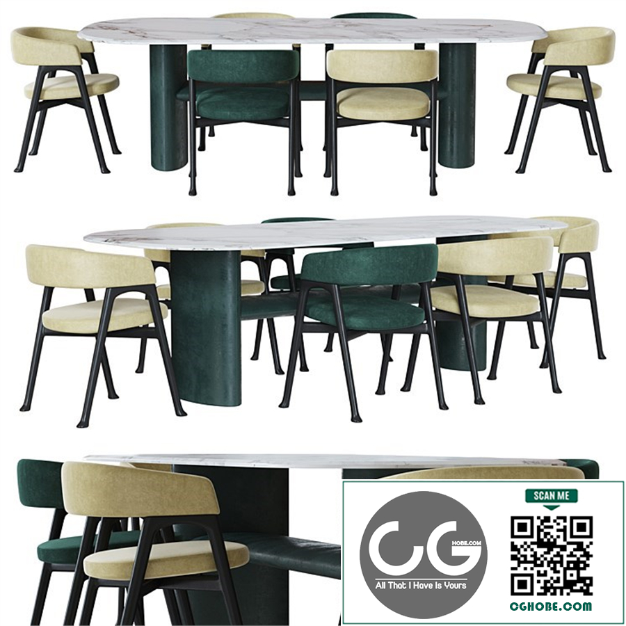 Baxter Corinne chair and Baxter Ellipse table