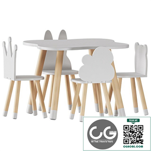 FUN Wooden Kids Table and Chairs Set