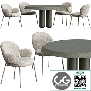 Dining table Cimento Giudecca and chair Freifrau Nana