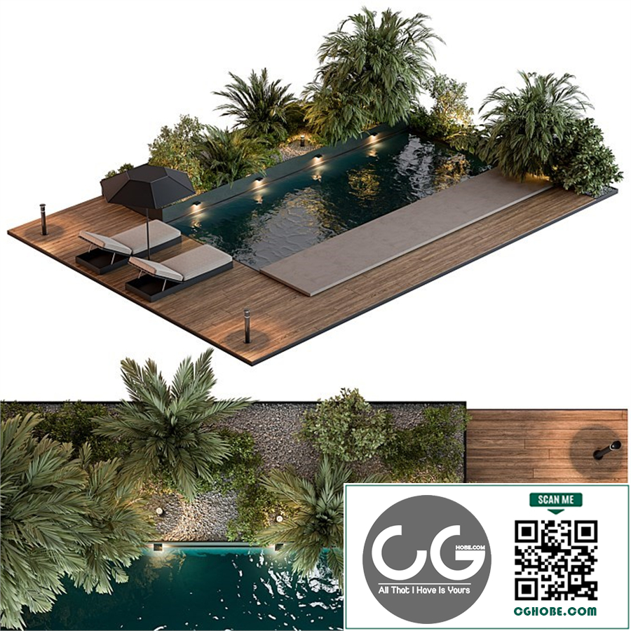 Landscape Furniture with Pool 69