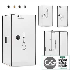 Arblu Icaro shower enclosures + Paffoni set 2 shower systems