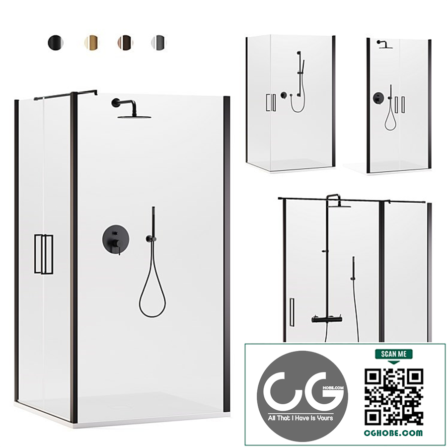 Arblu Icaro shower enclosures + Paffoni set 2 shower systems