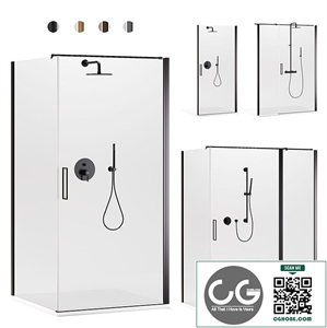 Shower enclosures Arblu Icaro + shower systems Paffoni set 1