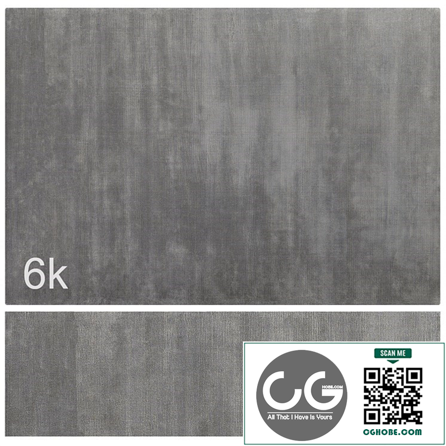 Carpet set 17 - Plain Gray Wool Rug / 6K