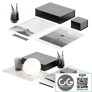 Decorative table set with lamp