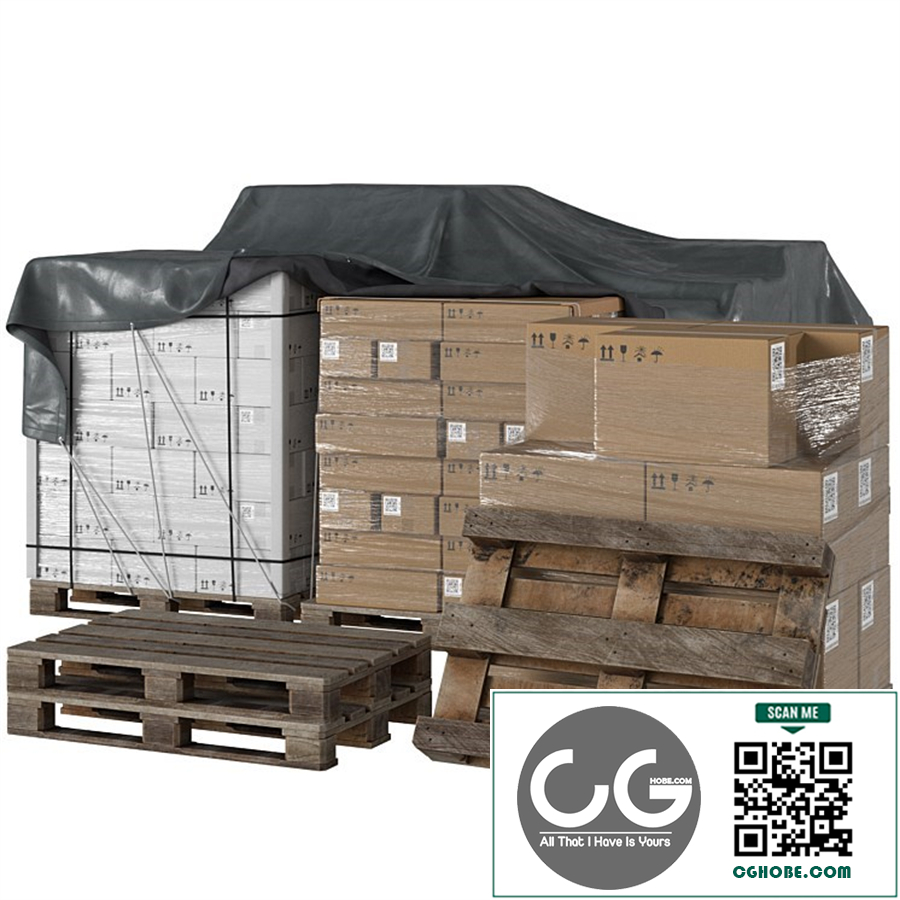 Cardboard boxes on a pallet