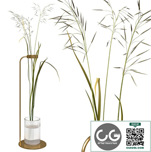 Decorative composition with field grass