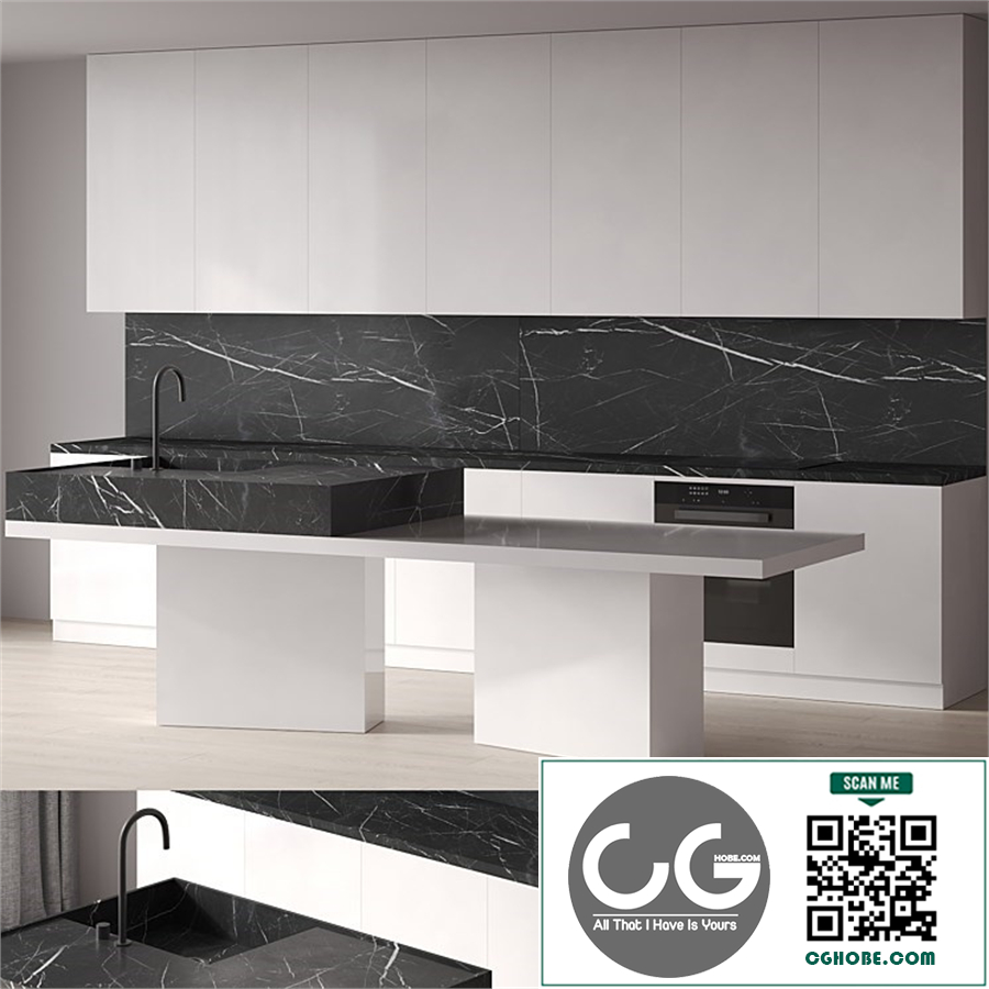 Kitchen with Dark Stone
