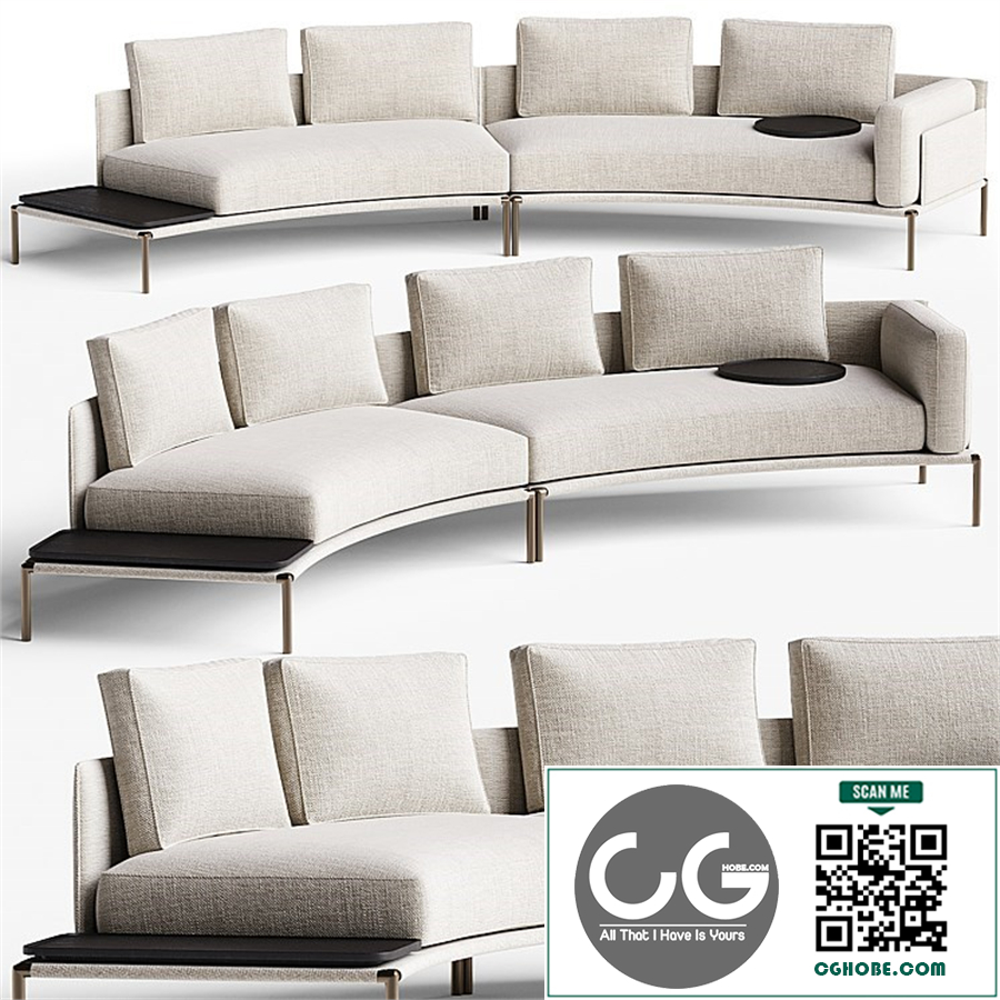 NOAH Curved sofa By Zanotta