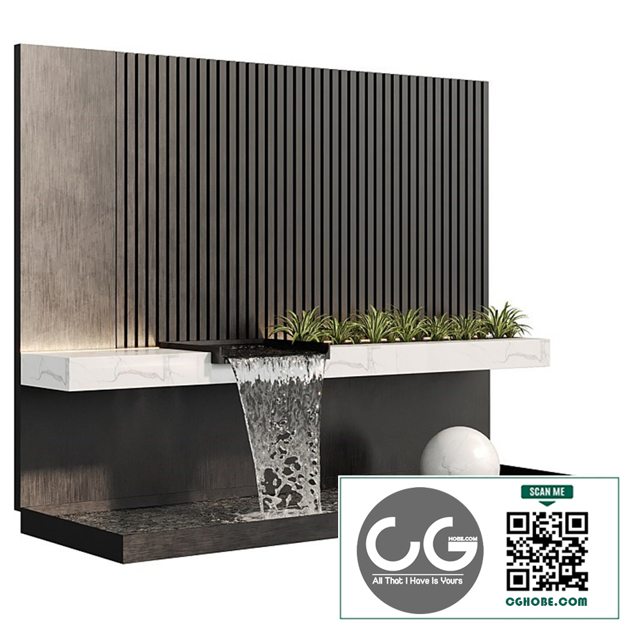 Modernist wall fountain 02