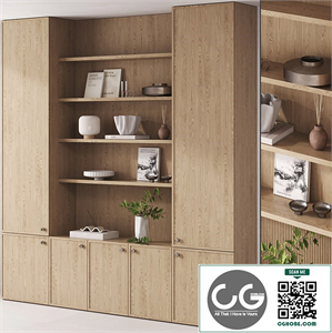 Bookcase with Modern Decor