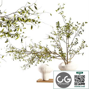 Plum branch in a stone vase