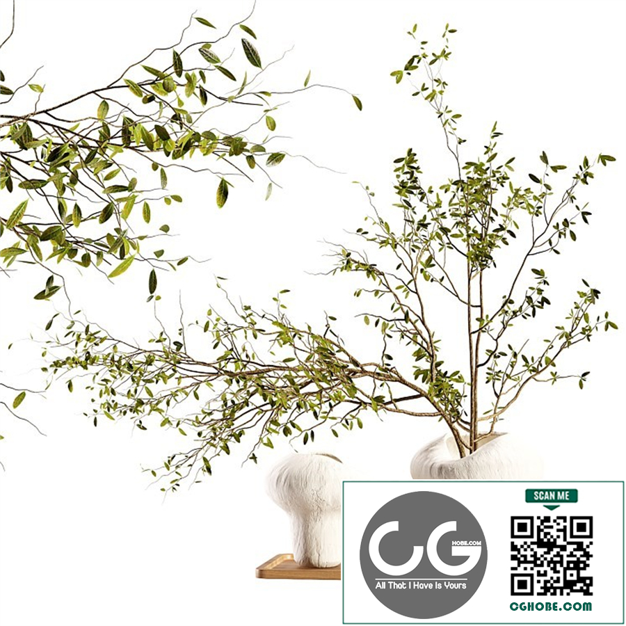 Plum branch in a stone vase