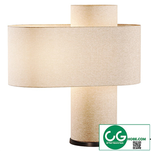 Beige Metal Heron Table Lamp