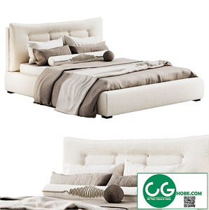 Tipton Ivory Tufted Queen Bed from CB2