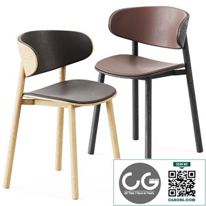 Font Wooden Chair Upholstered by Wiesner-Hager